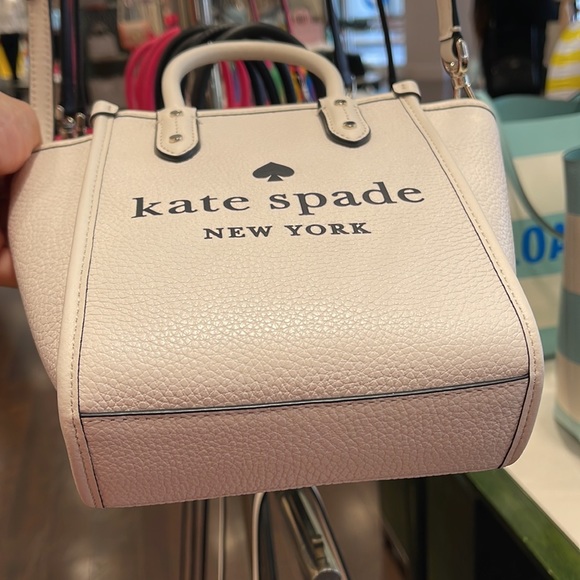 Kate Spade New York Ella Mini Tote Crossbody Pebbled Leather Parchment - Picture 5 of 16